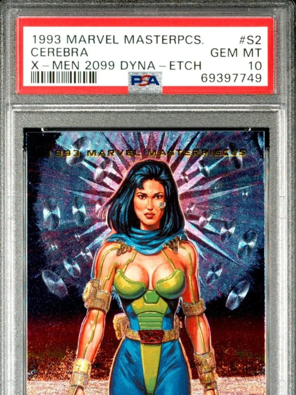 1993 Marvel Masterpieces 2099 DYNA-ETCH FOIL #S2 CEREBRA PSA 10 GEM MINT